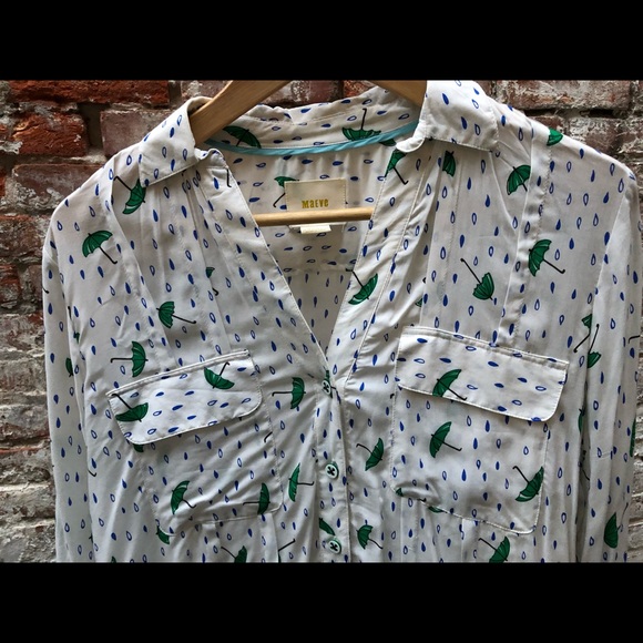 MAEVE Anthropologie umbrella button up blouse 10 - Picture 7 of 8